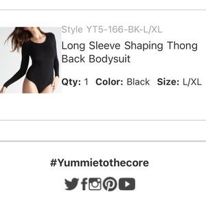 Yummie long sleeve thong bodysuit w/ core control